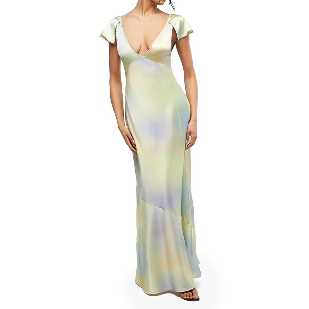 WeWoreWhat Lace Midi Slip Dress in Color Watercolor Size 4 - Picture 2 of 9